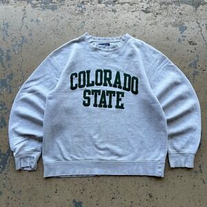 Gear For Sports Colorado State Sweatshirt Mens Medium Gray Big Cotton Distressed